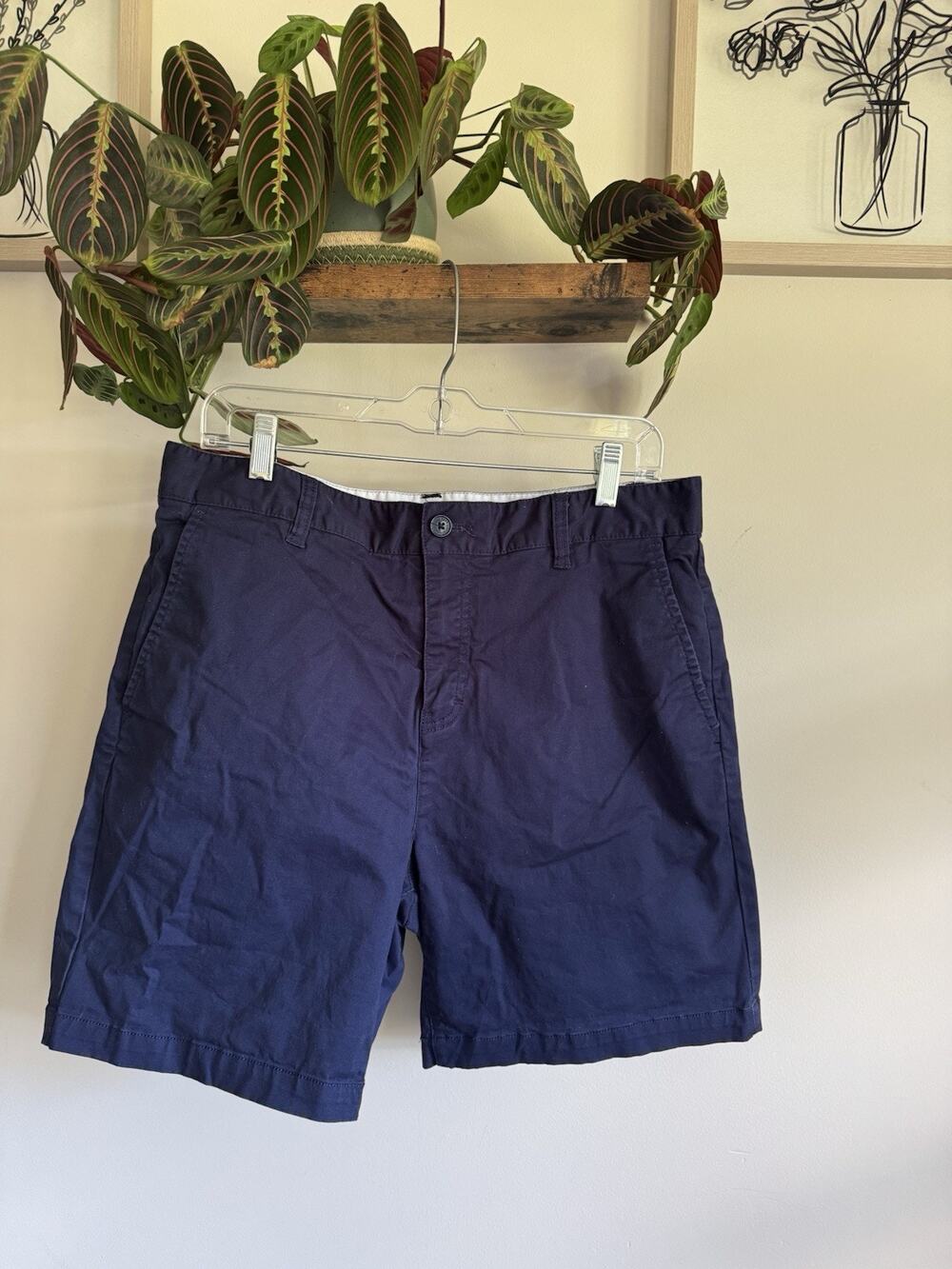 Five Four Los Angeles Men's Navy Blue Flat Front Chino Shorts Size 33